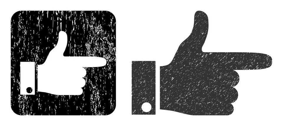 Grunge Hand Pointer Right Hole Watermark Stock Illustration