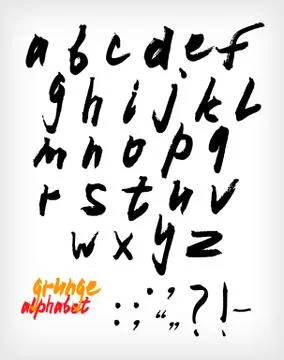 Grunge handwritten alphabet set (vector) Stock Illustration