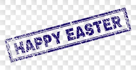 Grunge HAPPY EASTER Rectangle Stamp Stock Illustration