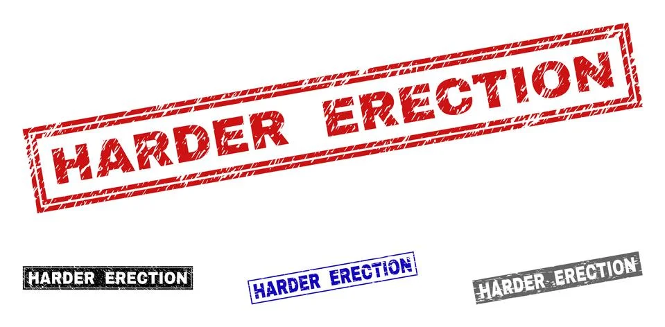 Grunge HARDER ERECTION Scratched Rectangle Watermarks Stock Illustration