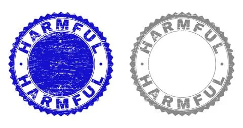 Grunge HARMFUL Textured Watermarks Stock Illustration
