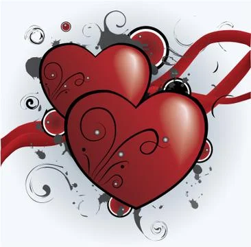 Grunge hearts Stock Illustration