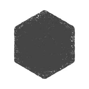 Grunge hexagon shape. Dirty texture vector illustration Stock Illustration