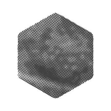 Grunge hexagon shape. Dirty texture vector illustration 库存插图
