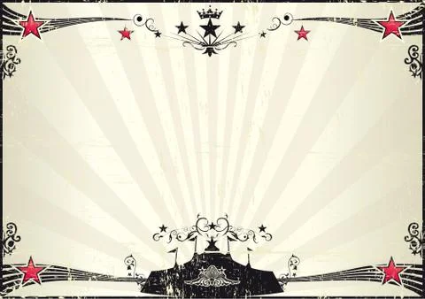Grunge horizontal circus poster Stock Illustration