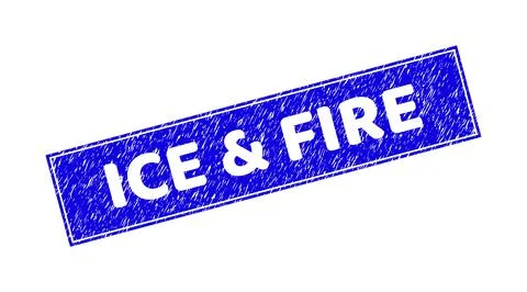 Grunge ICE &amp; FIRE Textured Rectangle Stamp Illustrazione stock