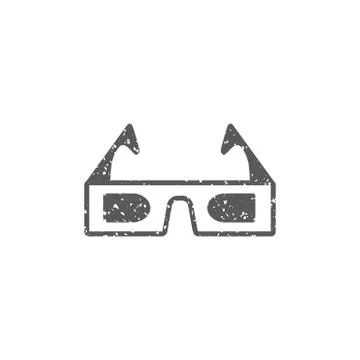 Grunge icon - 3D glasses Stock Illustration