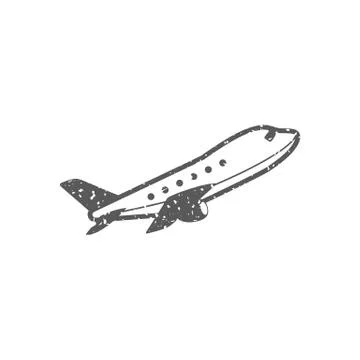 Grunge icon - Airplane Stock Illustration