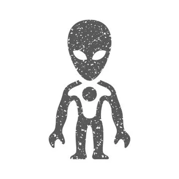 Grunge icon - Alien Stock Illustration