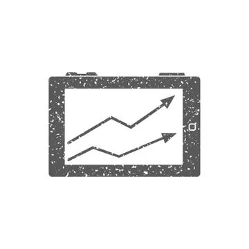 Grunge icon - Arrow chart Stock Illustration