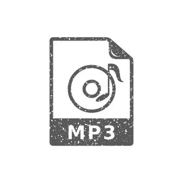 Grunge icon - Audio file Stock Illustration