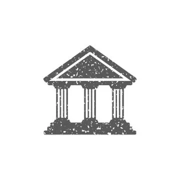 Grunge icon - Bank building Stock Illustration