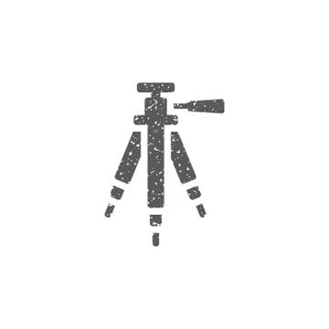 Grunge icon - Camera tripod Stock Illustration