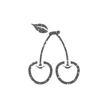 Grunge icon - Cherry Stock Illustration