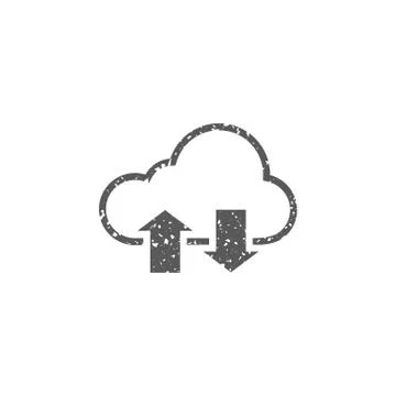 Grunge icon - Cloud storage Stock Illustration