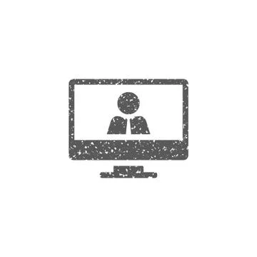 Grunge icon - Computer chat Stock Illustration