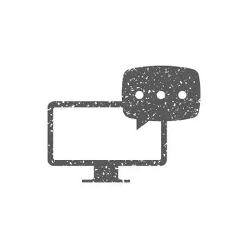 Grunge icon - Computer chat Stock Illustration
