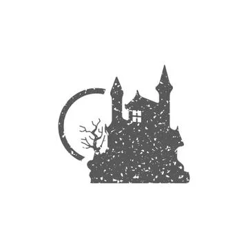 Grunge icon - Dark castle Stock Illustration