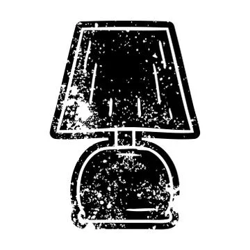 Grunge icon drawing of a bed side lamp Stock Illustration