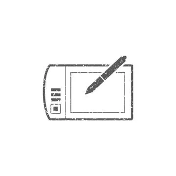 Grunge icon - Drawing tablet Stock Illustration