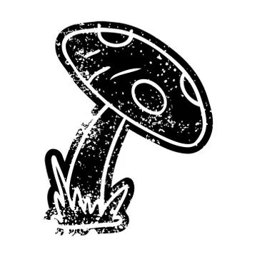 Grunge icon drawing of a toad stool Stock Illustration
