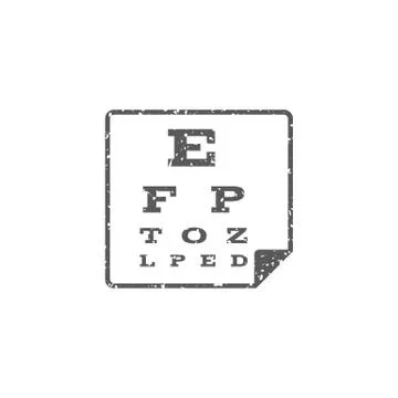 Grunge icon - Eye test page Stock Illustration