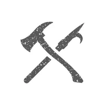 Grunge icon - Fireman tools Stock Illustration