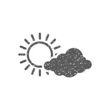 Grunge icon - Forecast partly cloudy Stock Illustration
