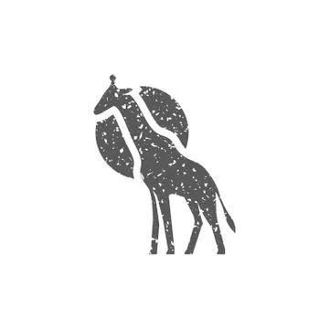 Grunge icon - Giraffe Stock Illustration