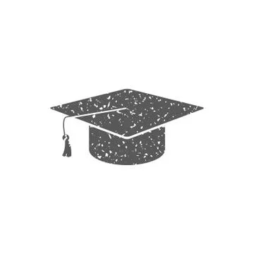 Grunge icon - Graduation hat Stock Illustration