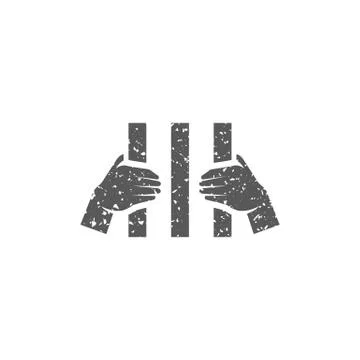 Grunge icon - Hand holding bars 스톡 일러스트