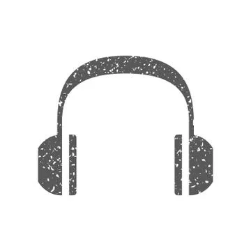Grunge icon - Headset Audio Stock Illustration