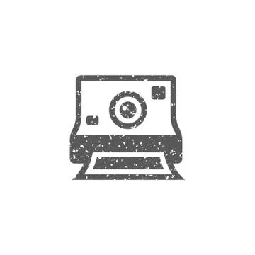 Grunge icon - Instant camera Stock Illustration