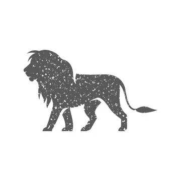 Grunge icon - Lion Stock Illustration