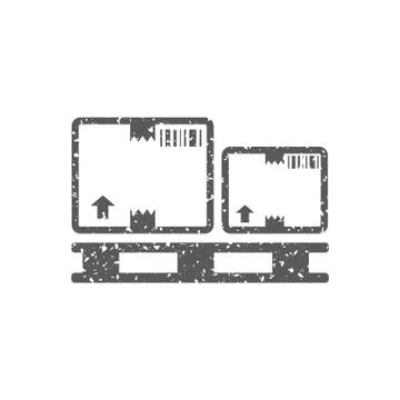 Grunge icon - Logistic box Stock Illustration