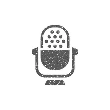 Grunge icon - Microphone Ilustração Stock