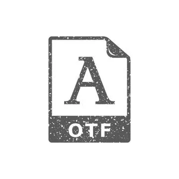 Grunge icon - Open type file format Stock Illustration