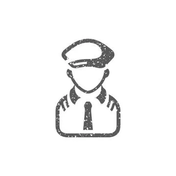 Grunge icon - PIlot avatar Stock Illustration
