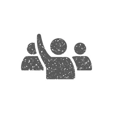 Grunge icon - Raise hand Stock Illustration
