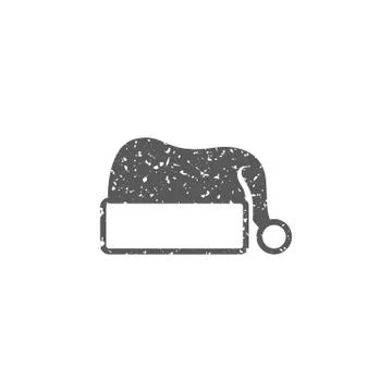 Grunge icon - Santa hat Stock Illustration