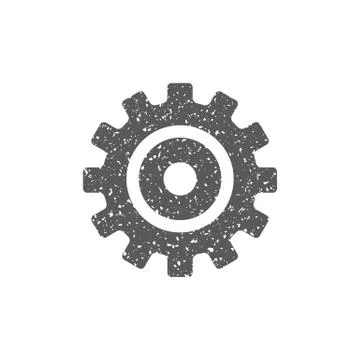 Grunge icon - Setting gear Stock Illustration