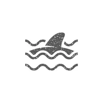 Grunge icon - Shark Ilustração Stock