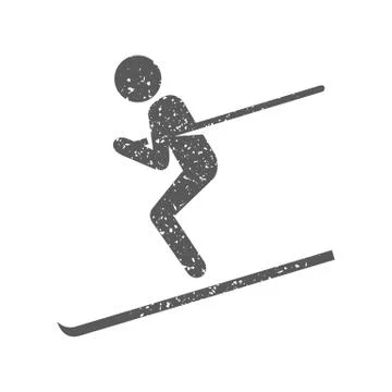Grunge icon - Ski Stock Illustration