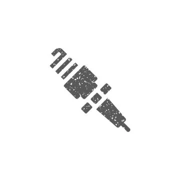 Grunge icon - Spark plug Stock Illustration