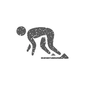 Grunge icon - Starting runner Stock Illustration