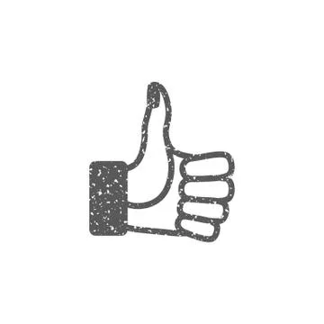 Grunge icon - Thumb up hand Stock Illustration