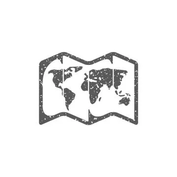 Grunge icon - World map Stock Illustration