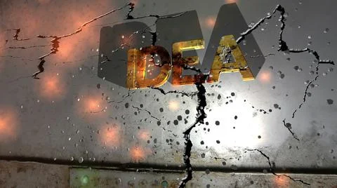 Grunge idea text on the wall 3d illustration Ilustración de archivo