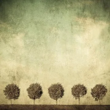 Grunge image of trees Stock Photos