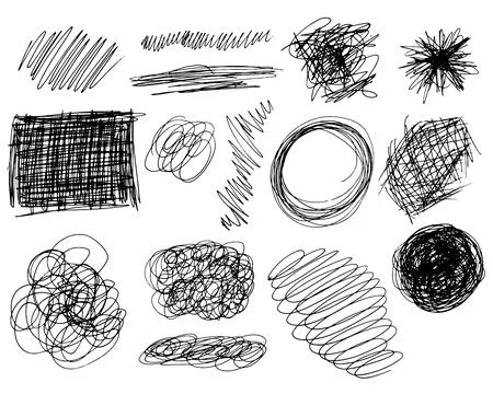Grunge ink brush strokes elements. Black paint brush, stroke, line, grunge Illustrazione stock